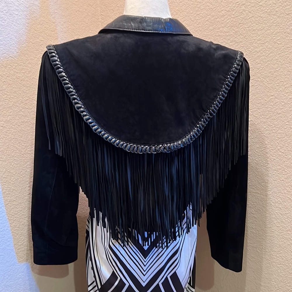 Cache Fringe Suede Leather Bolo Jacket - Picture 5 of 10